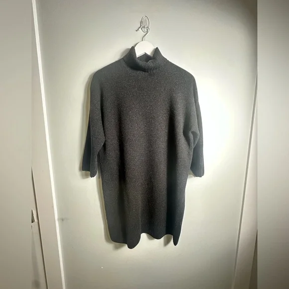 Pomander Place Vivianne Black Sweater Turtleneck Dress Size Medium - Picture 9 of 17